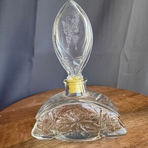 Vintage Avon Butterfly Perfume Bottle Clear Pressed Sunburst 6.5in MCM